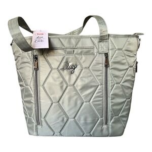 Lug Rally Tote Bag Quilted Diamond Pattern Sage Green Crossbody